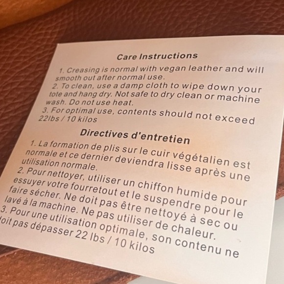 Vince Camuto Luck Tote Vegan Pebbled Leather Brown & Black Stripe NWOT - Picture 7 of 8